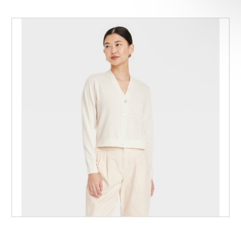 a new day Women's Cream Cardigan Sweater
